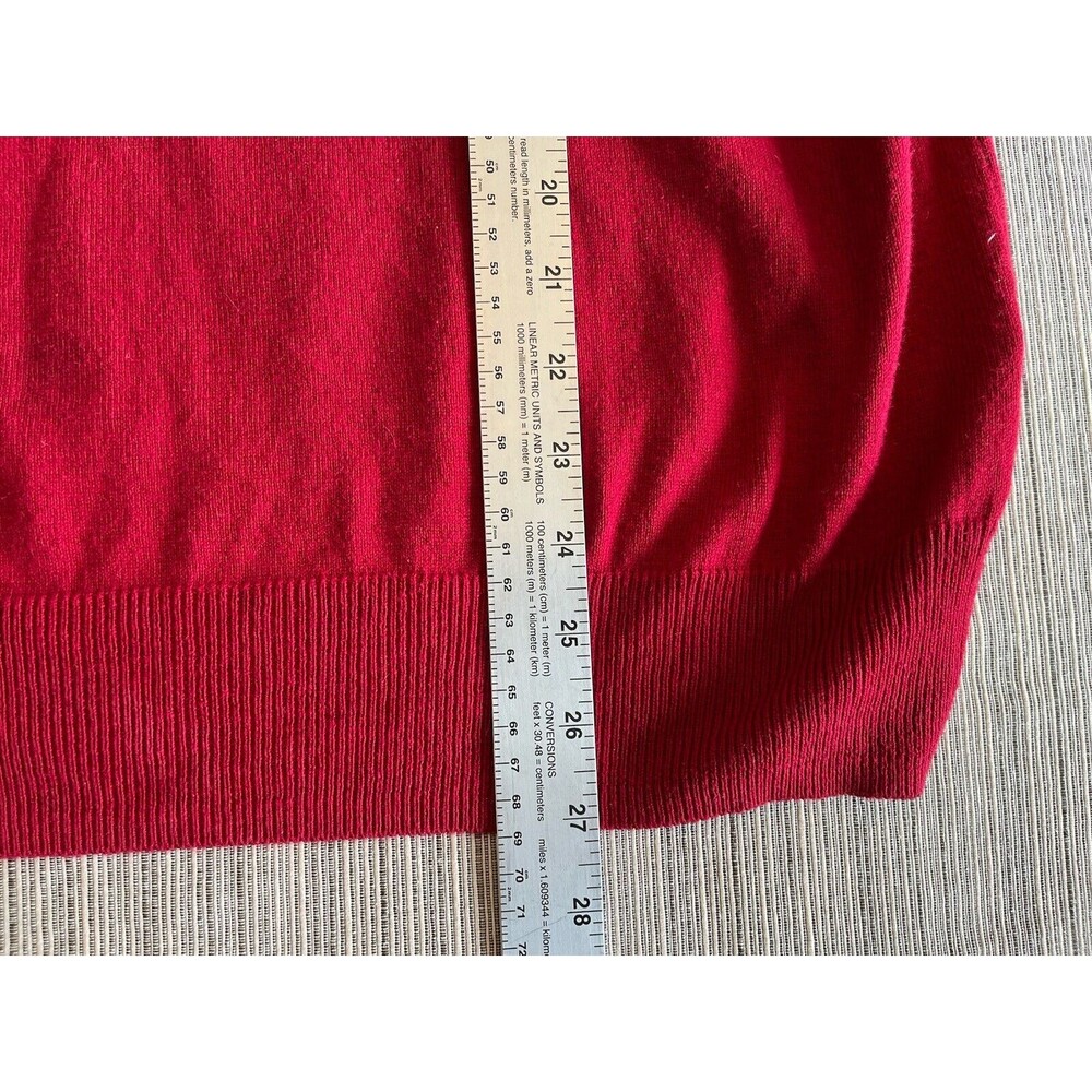 Orvis Sweater Mens Size Large Red 1/4 Zip Silk Cashmere Blend Long Sleeve - Picture 5 of 7